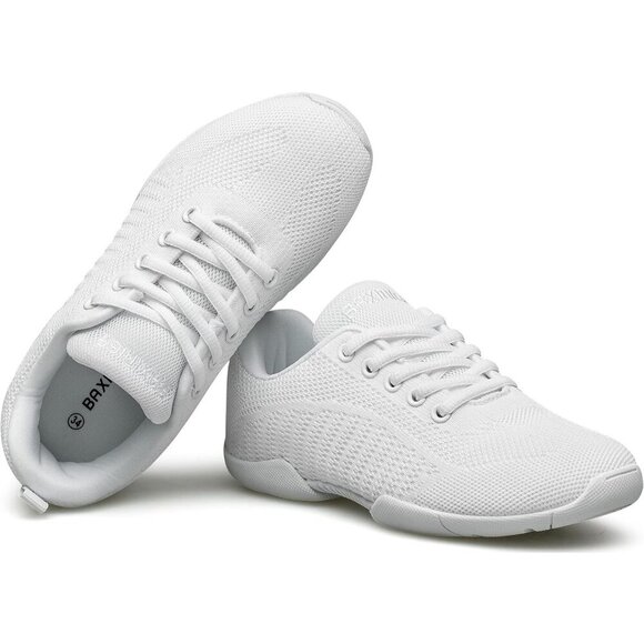 Girls White Cheerleading Shoes Breathable Youth Cheer Competition Sneakers - Picture 6 of 8